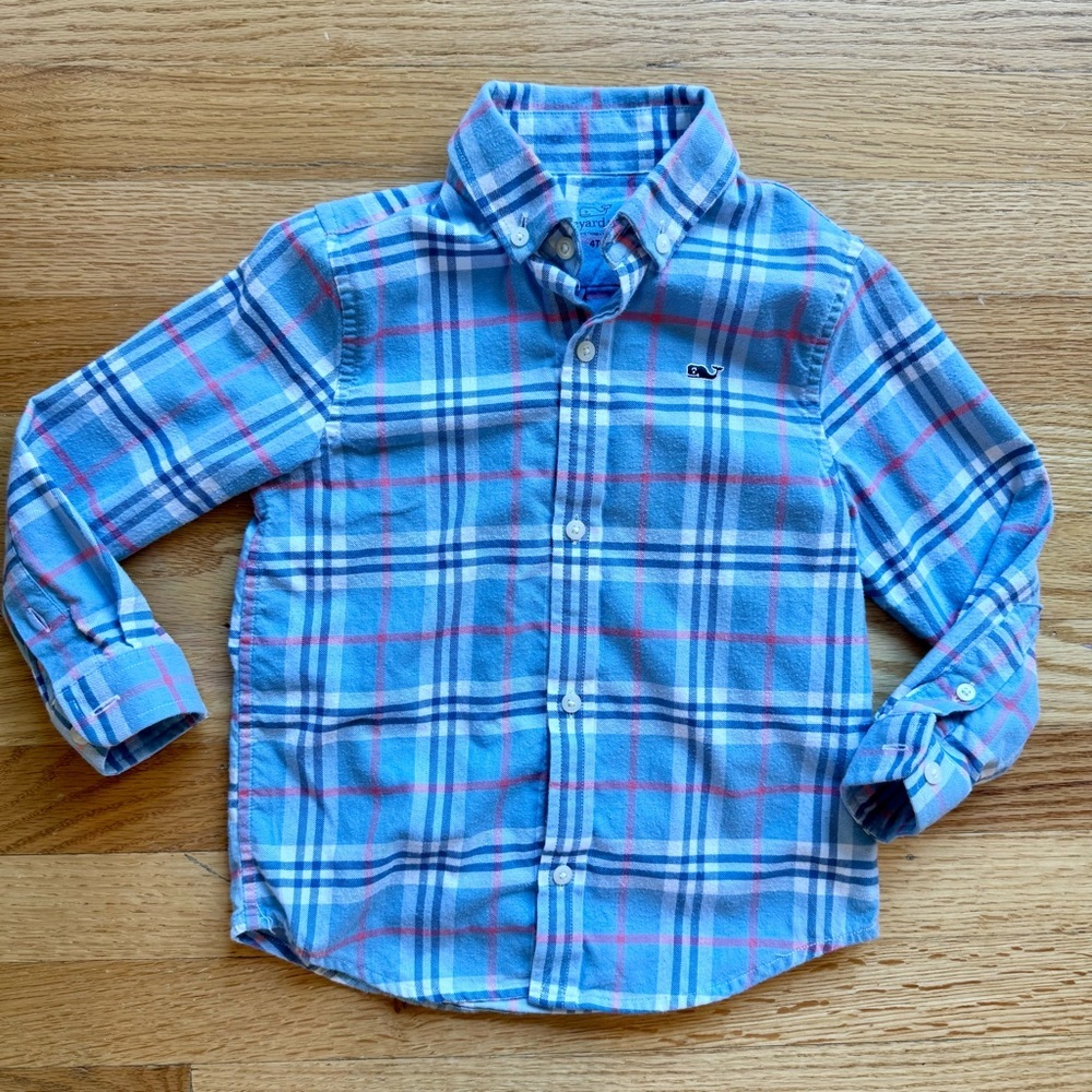 Vineyard Vines Kids Plaid Button-Down Shirt 4t flannel